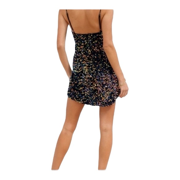 Hello Molly Made For Movie Screens Sequin Mini Dress in Navy Size 4 - Picture 2 of 10